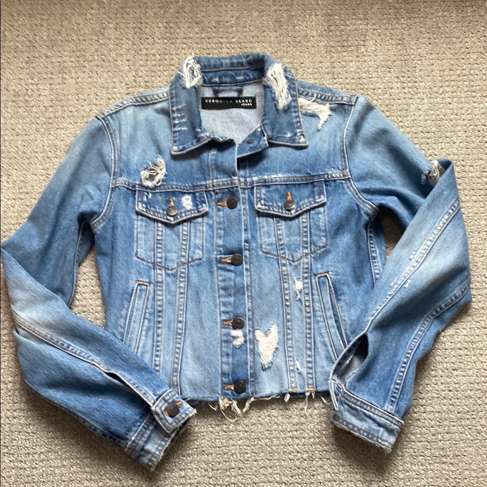 Veronica Beard distressed denim jacket
Size small
